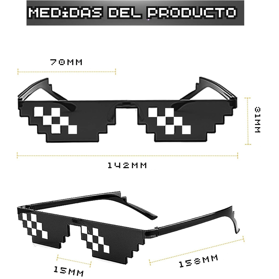 Gafas de sol pixeladas aesthetic